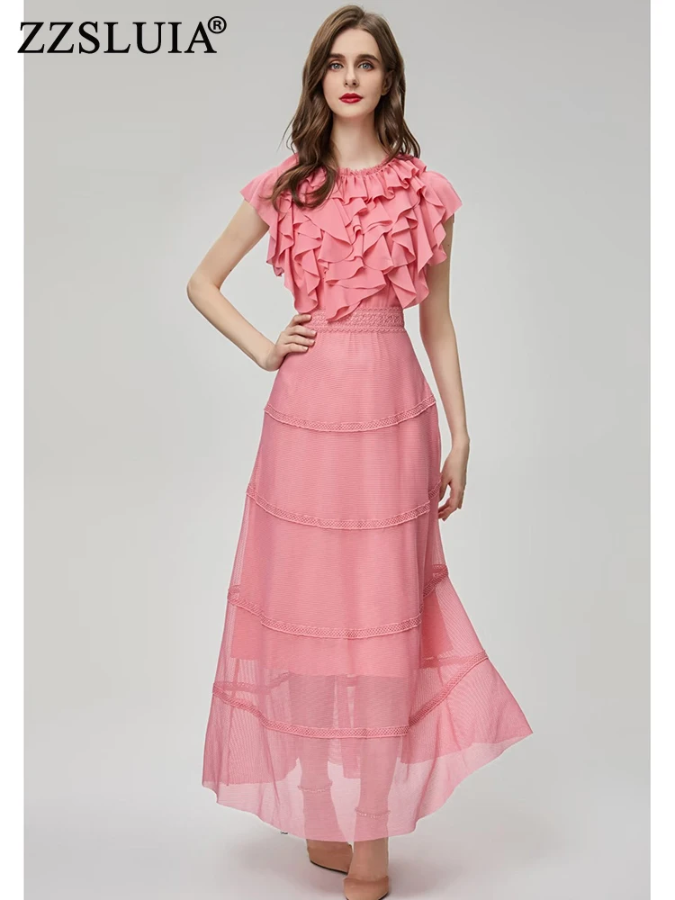 ZZSLUIA Women's Long Dresses O Neck Ruffles Designer Slim Summer Dress Fashion Embroidery Elegant Dresses Female Clothing
ZZSLUIA Women's Long Dresses O Neck Ruffles Designer Slim Summer Dress Fashion Embroidery Elegant Dresses Female Clothing