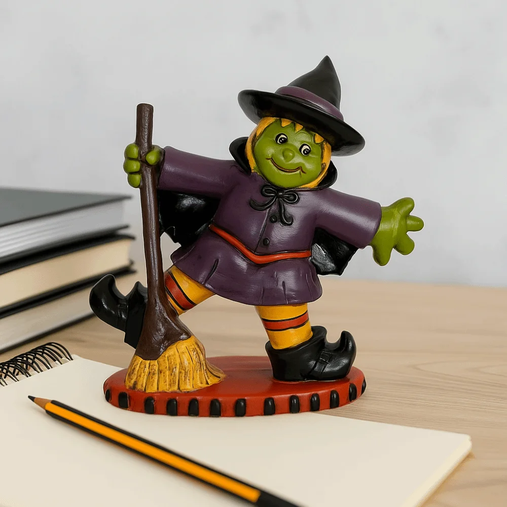 Halloween Themed Halloween Witch Figurine Handicraft Resin Desk Witch Sculpture Collectible Funny Doll
Halloween Themed Halloween Witch Figurine Handicraft Resin Desk Witch Sculpture Collectible Funny Doll