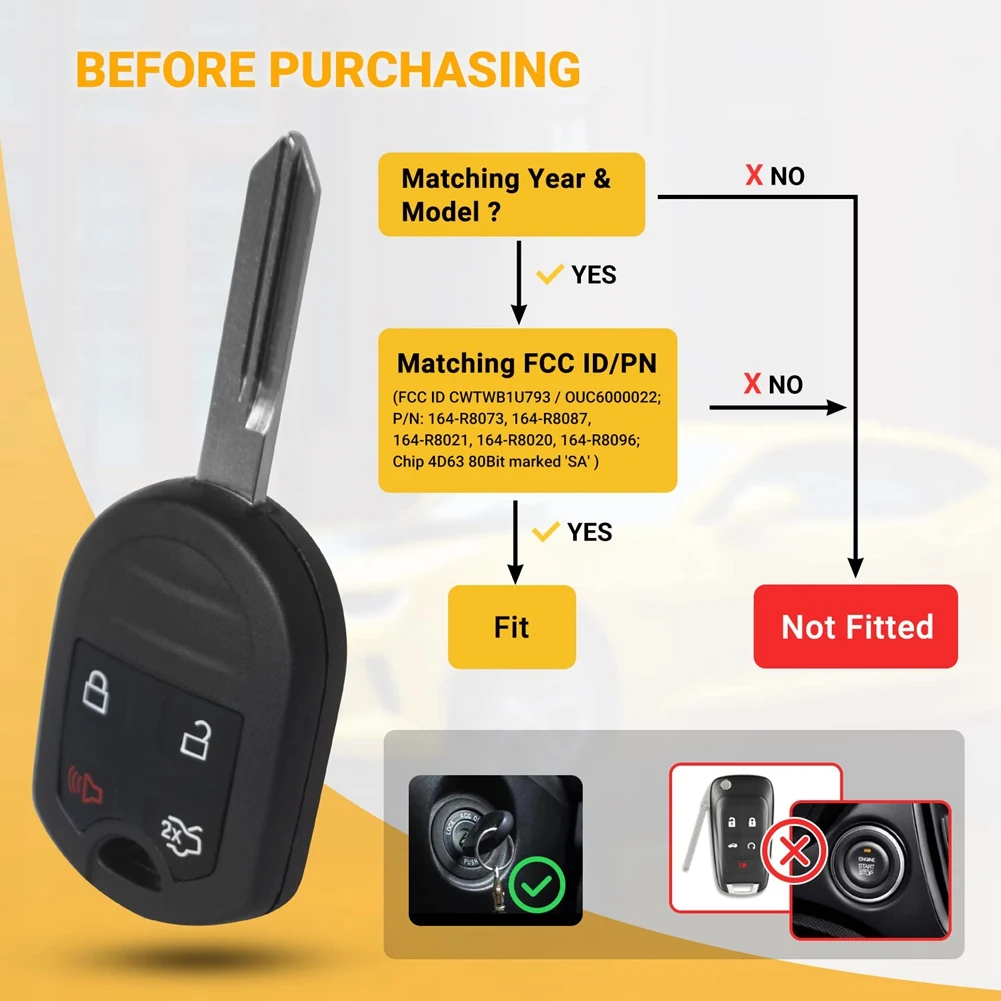 Keyless Entry Remote CWTWB1U793 For Ford Explorer Mustang Expedition Edge Focus Lincoln Mercury Sable Mazda Key Fob 2Pcs-AU62
Keyless Entry Remote CWTWB1U793 For Ford Explorer Mustang Expedition Edge Focus Lincoln Mercury Sable Mazda Key Fob 2Pcs-AU62