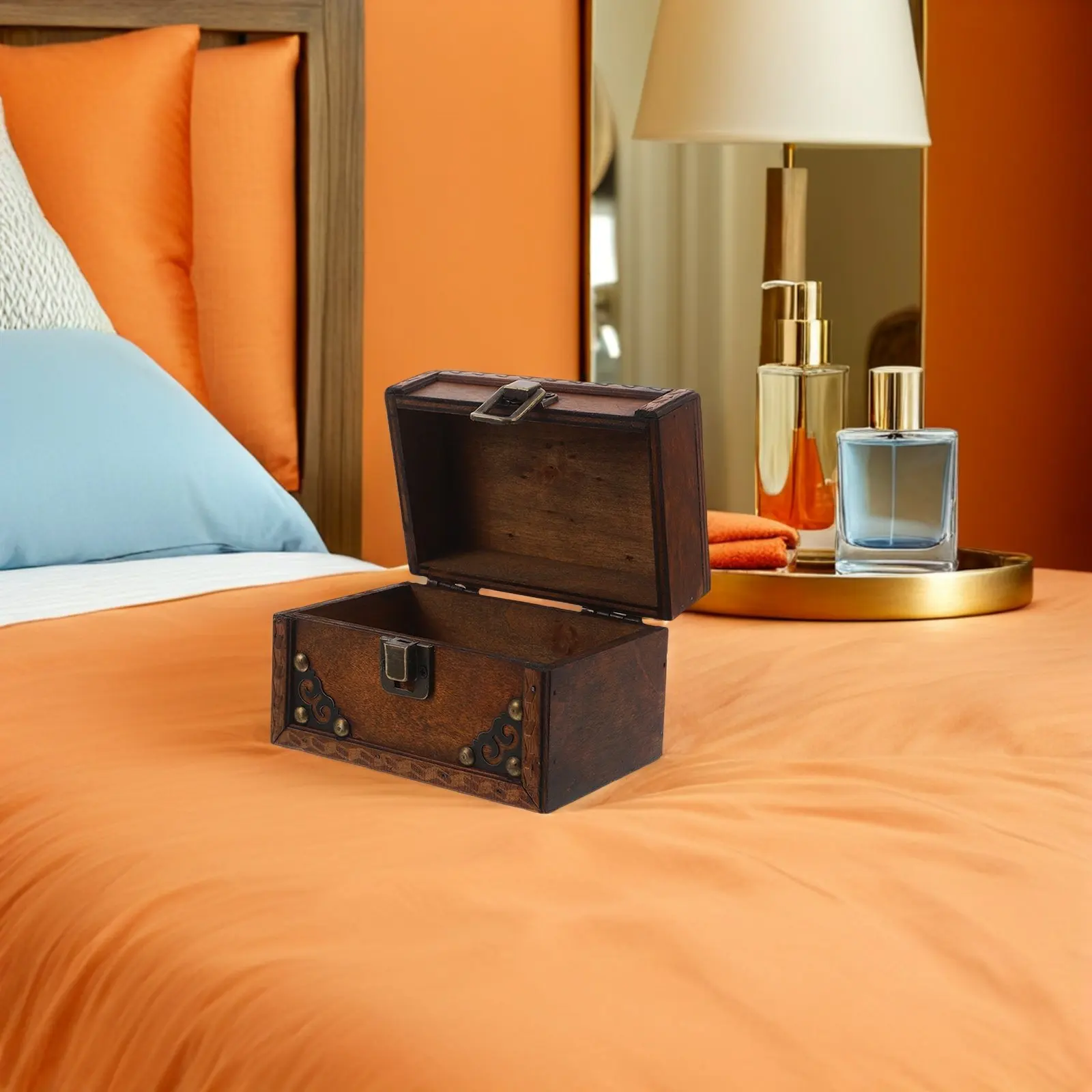 Vintage Wood Trinket Box with Lid Retro Jewelry Storage Chest Organizer for Necklaces Rings Earrings Desktop Decorative Display
Vintage Wood Trinket Box with Lid Retro Jewelry Storage Chest Organizer for Necklaces Rings Earrings Desktop Decorative Display