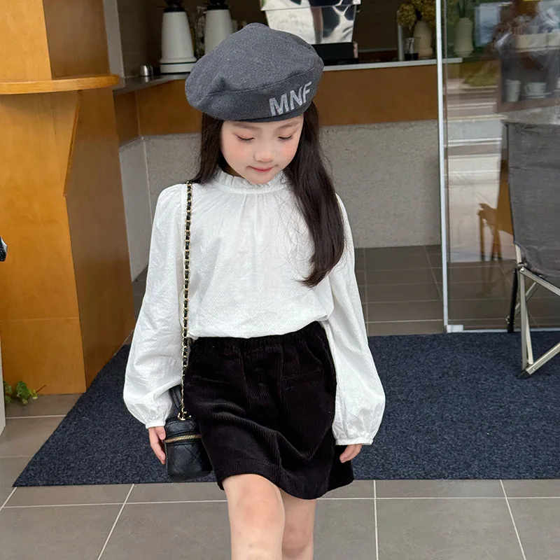 Girls Spring and Autumn Fashion White Shirt Children Temperament Lace Up Collar Jacquard Shirt Top 2025 New Children Clothes
Girls Spring and Autumn Fashion White Shirt Children Temperament Lace Up Collar Jacquard Shirt Top 2025 New Children Clothes