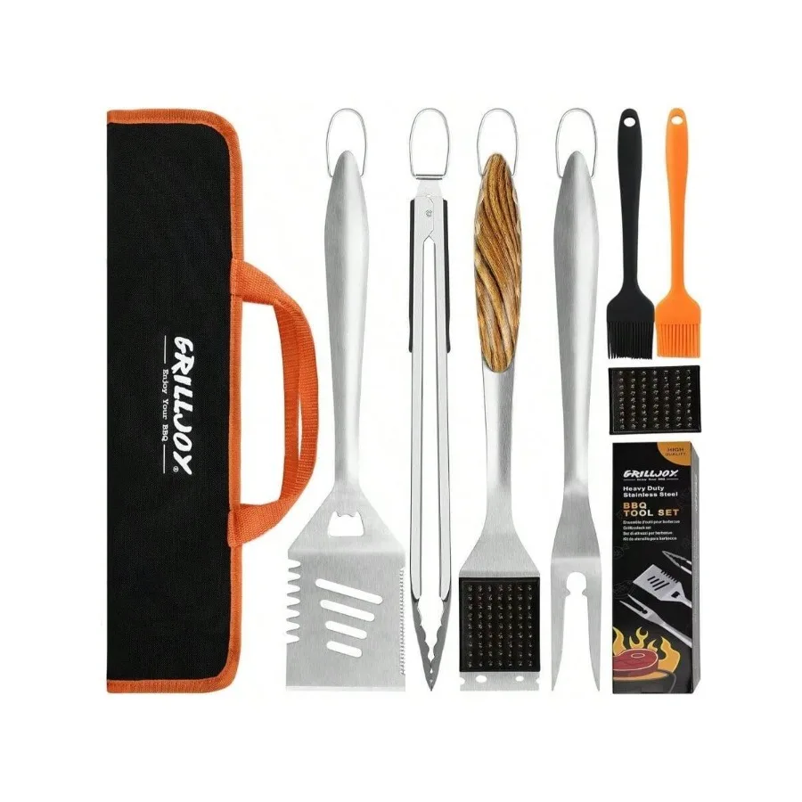 【New style】8PCS Heavy Duty BBQ Grill Tools Set With Thick Stainless Steel Spatula, Fork, Tongs Cleaning Brush - Complete Barbec
【New style】8PCS Heavy Duty BBQ Grill Tools Set With Thick Stainless Steel Spatula, Fork, Tongs Cleaning Brush - Complete Barbec