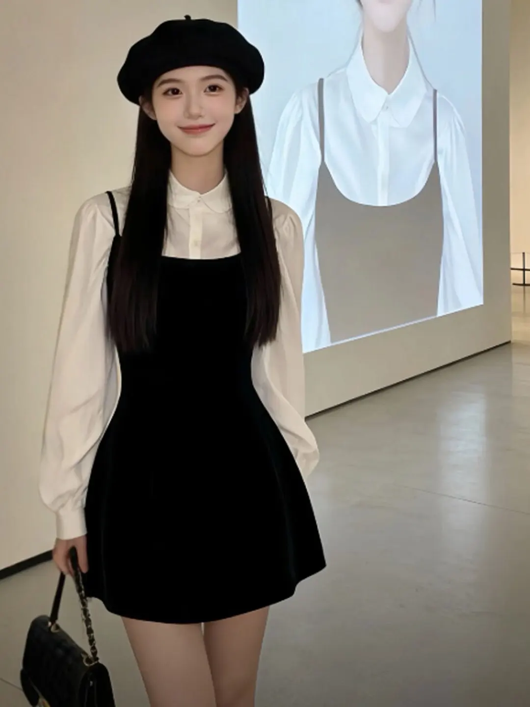 Korean Style Gentle Shirt And Halter Dress Two-Piece Set Small Size Black Dress Spring Fashion Women's Clothing Set
Korean Style Gentle Shirt And Halter Dress Two-Piece Set Small Size Black Dress Spring Fashion Women's Clothing Set