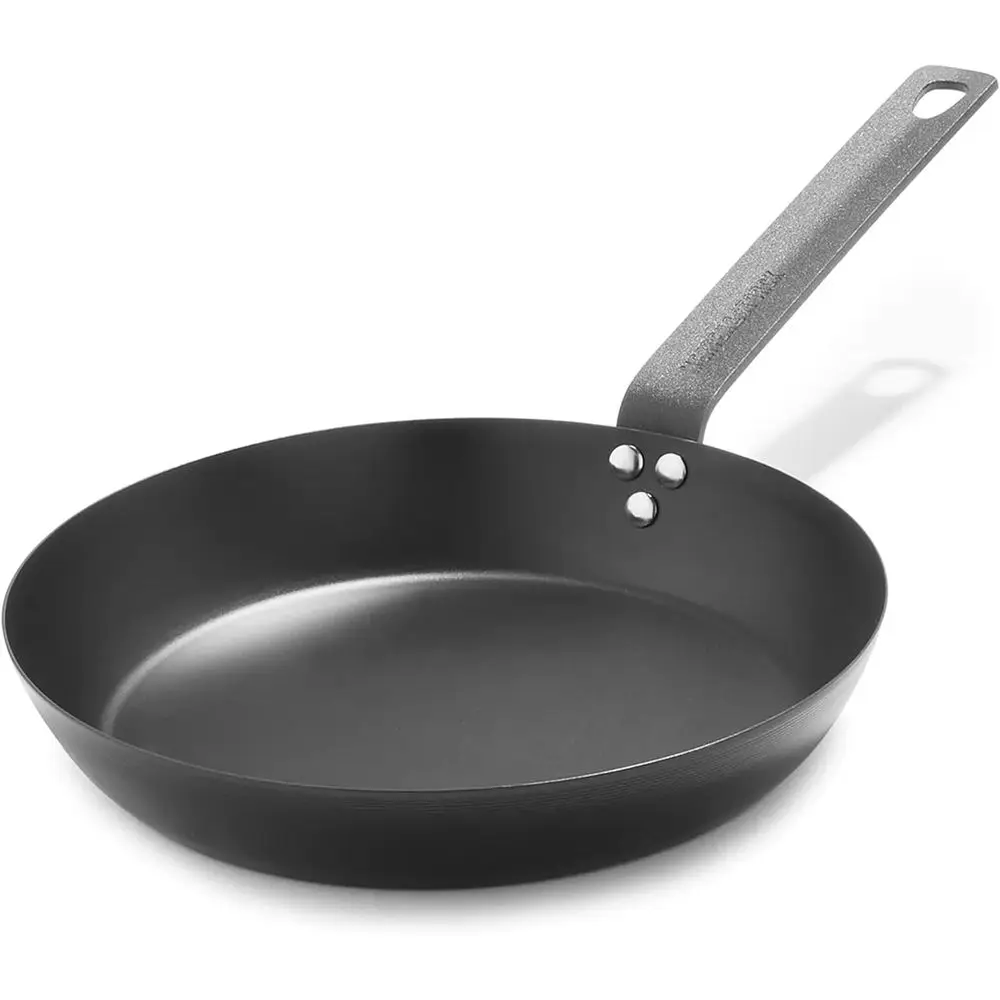 Pre-Seasoned Carbon Steel 10” rying Pan Skillet, Use on Induction, Stove and Grill, Durable, Even-Heating, or Searing, Grilling,
Pre-Seasoned Carbon Steel 10” rying Pan Skillet, Use on Induction, Stove and Grill, Durable, Even-Heating, or Searing, Grilling,