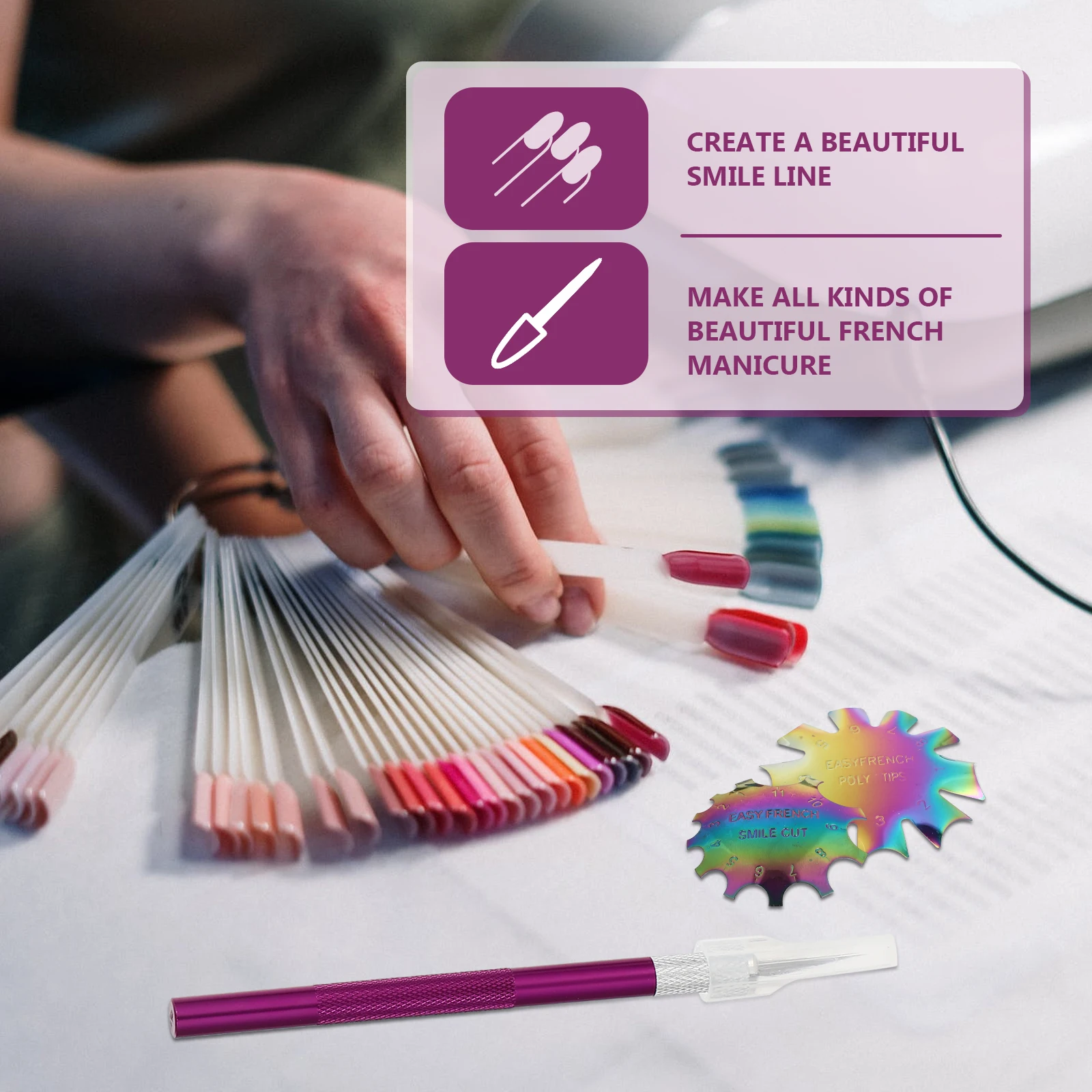 Nail Stencil Smile Line Cutter Manicure Art Templates French Kit Gel Polish Remover Sculpting French Manicure Templates Tool
Nail Stencil Smile Line Cutter Manicure Art Templates French Kit Gel Polish Remover Sculpting French Manicure Templates Tool