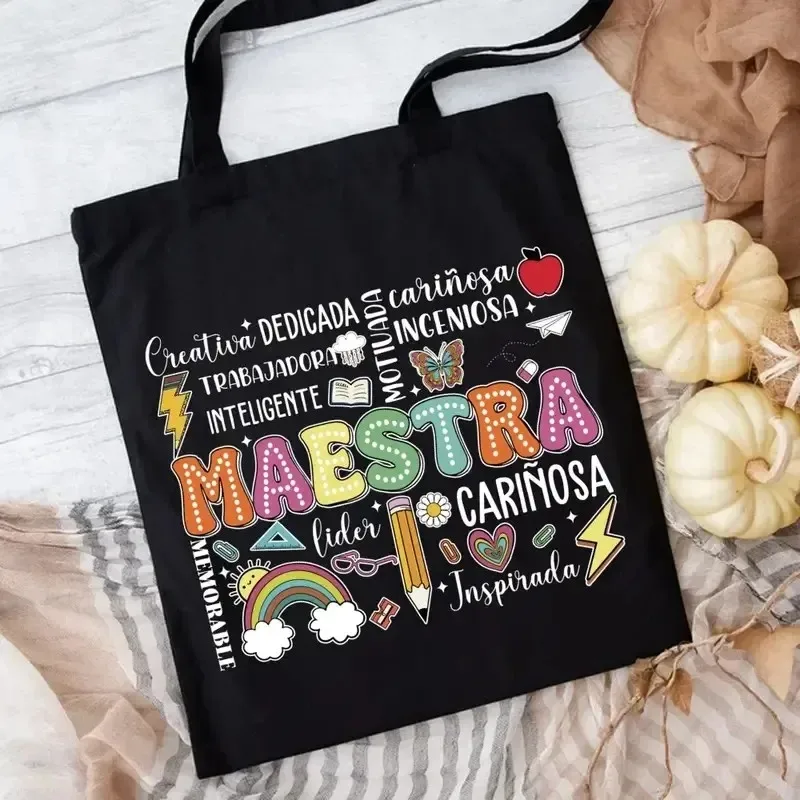 Забавная сумка-тоут для учителя испанского языка, сумка для покупок Maestra, для пикников на открытом воздухе, дорожная повседневная женская сумка-тоут
Забавная сумка-тоут для учителя испанского языка, сумка для покупок Maestra, для пикников на открытом воздухе, дорожная повседневная женская сумка-тоут