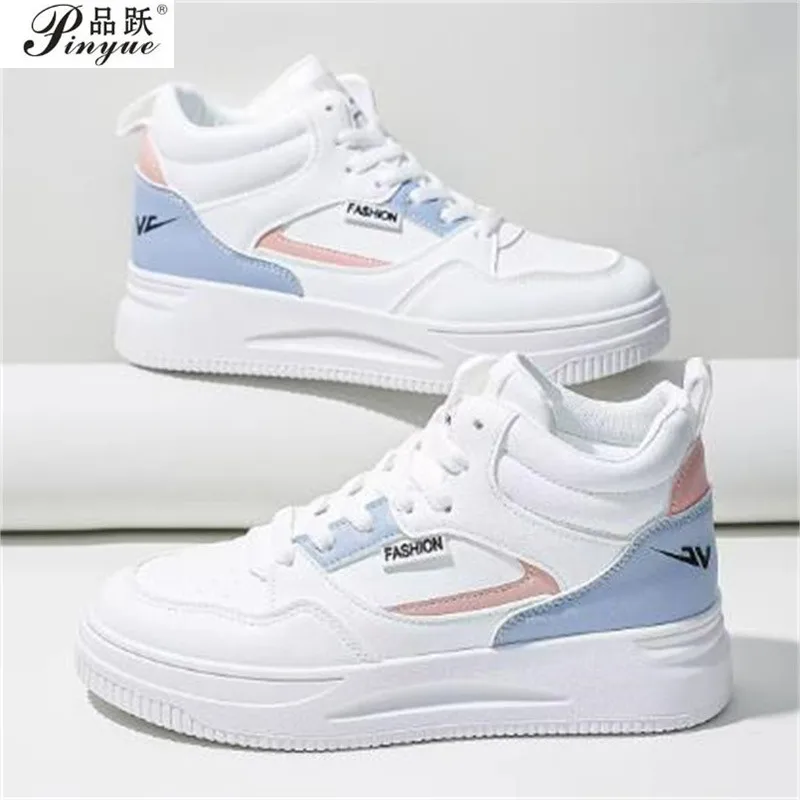 Women Autumn White Colorblock Lace-Up Front Skate Shoes High-top Sneakers Lightweight Work Sneakers for Indoor Outdoor shoes
Women Autumn White Colorblock Lace-Up Front Skate Shoes High-top Sneakers Lightweight Work Sneakers for Indoor Outdoor shoes