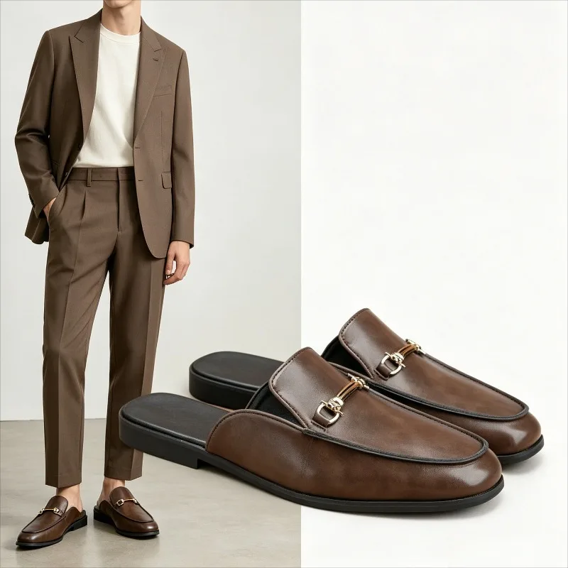 2026 New Mens Summer Backless Leather Loafers Half Slippers Breathable Open Back Casual Mules Driving Shoes Black Brown Gift
2026 New Mens Summer Backless Leather Loafers Half Slippers Breathable Open Back Casual Mules Driving Shoes Black Brown Gift