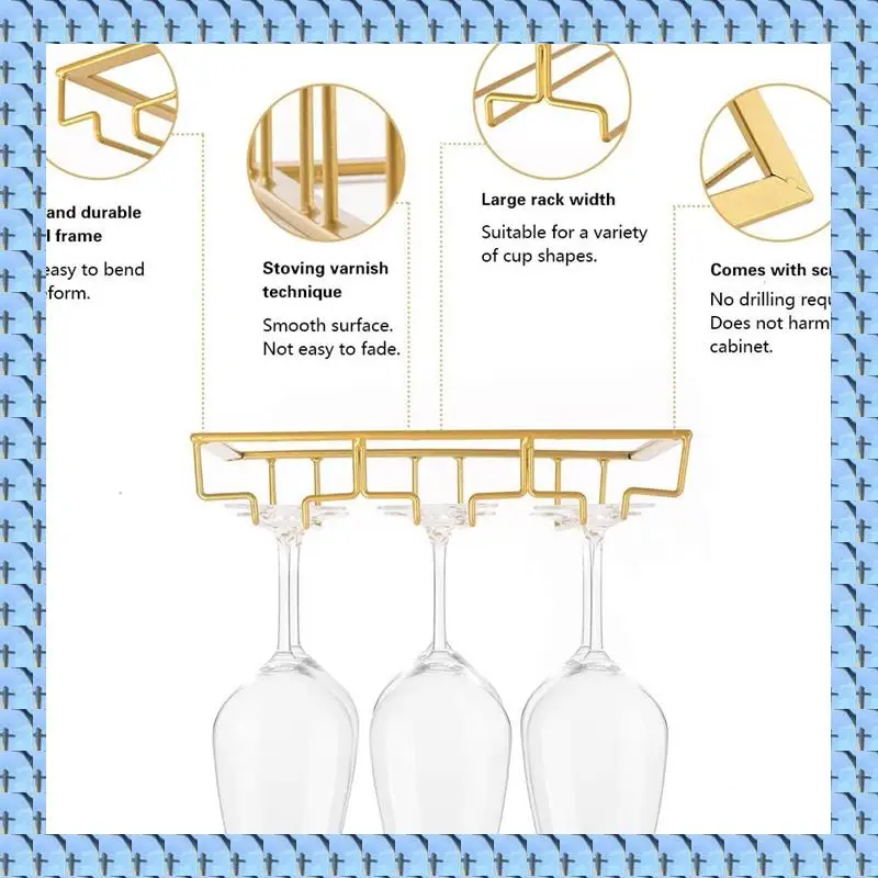 NOCM 2X 3 Rows Wine Glass Rack Und Er Cabinet Stemware Holder Iron Wine Glass Organizer Glasses Storage Hanger
NOCM 2X 3 Rows Wine Glass Rack Und Er Cabinet Stemware Holder Iron Wine Glass Organizer Glasses Storage Hanger