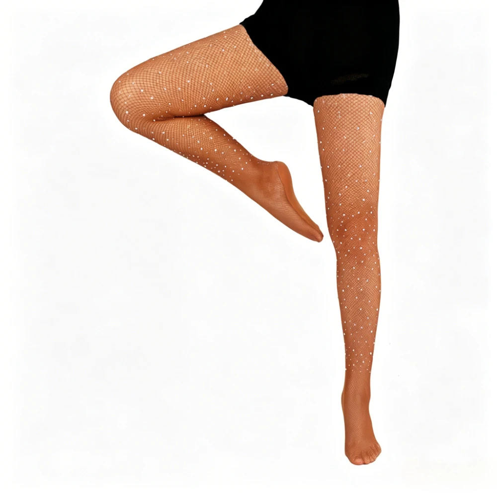 1 Pair Women Professional Rhinestone Fishnet Stockings, Hard Yarn Elastic Shiny Latin Dance Ballroom Sexy High Waist Tights
1 Pair Women Professional Rhinestone Fishnet Stockings, Hard Yarn Elastic Shiny Latin Dance Ballroom Sexy High Waist Tights