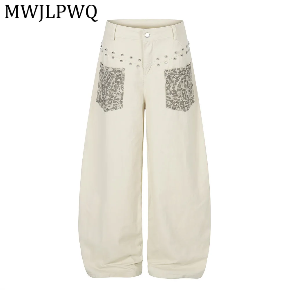 MWJLPWQ Studded Leopard Print Pocket Wide-Leg Trousers Men High Street Trendy Unique Design Workwear Pants Loose Fit Pants 16349
MWJLPWQ Studded Leopard Print Pocket Wide-Leg Trousers Men High Street Trendy Unique Design Workwear Pants Loose Fit Pants 16349