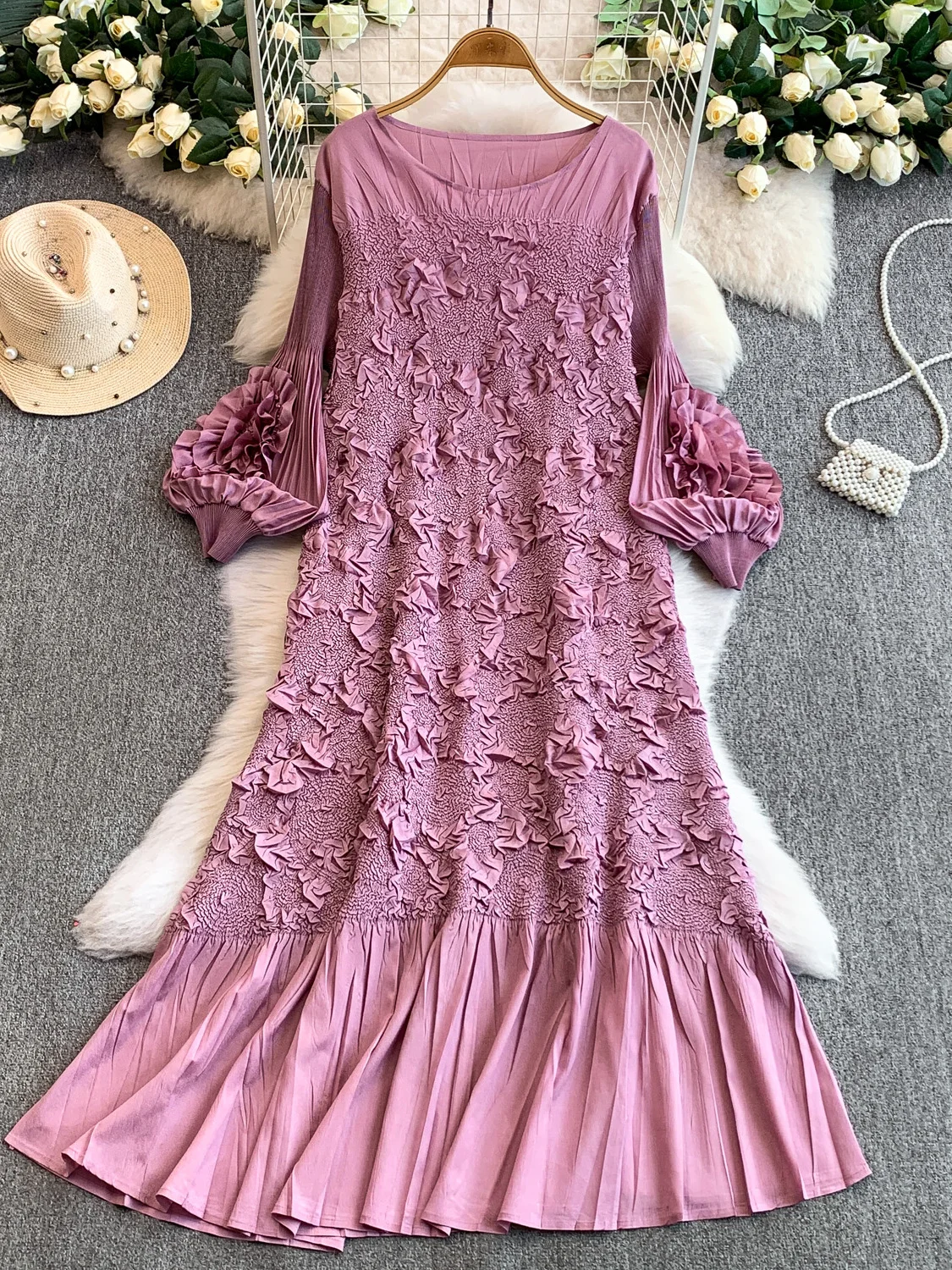 Ele Emed 3D Flower Lantern Sve Dr Agel Lace Trim A-Line Dr Luxury mat Sle Long Sve round Ne
Ele Emed 3D Flower Lantern Sve Dr Agel Lace Trim A-Line Dr Luxury mat Sle Long Sve round Ne