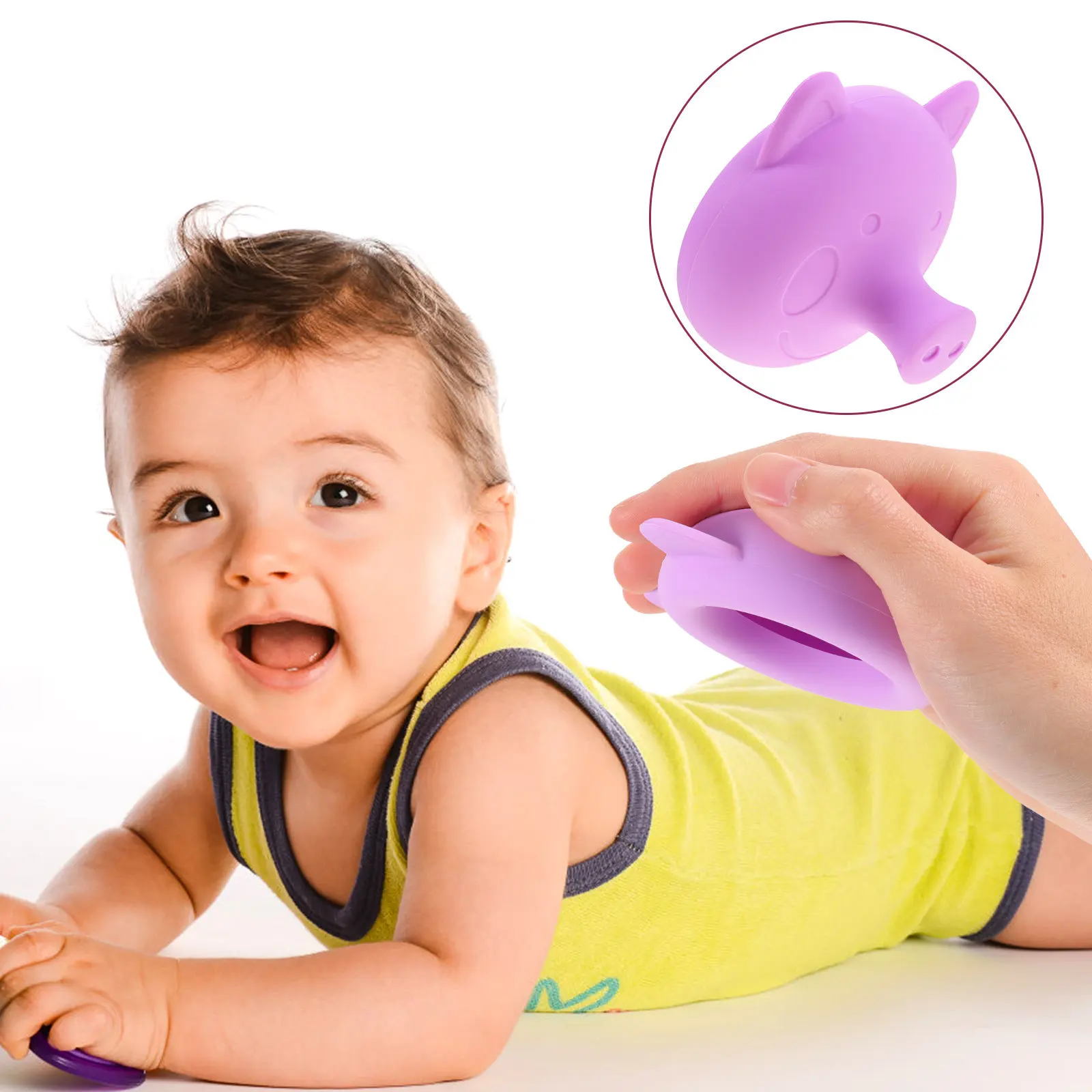 Silicone Palm Cartoon Pig Burping Helper Infant Sputum Remover Baby Phlegm Suction Machine Pressure Drum Massage Device
Silicone Palm Cartoon Pig Burping Helper Infant Sputum Remover Baby Phlegm Suction Machine Pressure Drum Massage Device