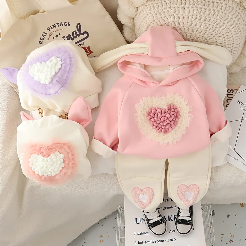 baby girl clothes Girls Sets Cute autumn and winter children's clothing for girls sweet and caring ears, hooded and plush set
baby girl clothes Girls Sets Cute autumn and winter children's clothing for girls sweet and caring ears, hooded and plush set
