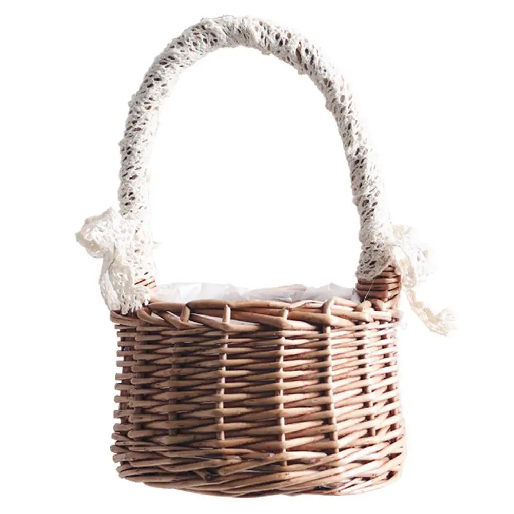 Portable Flower Basket Woven Storage Container Flowerpot Rattan Weaving Miss Wedding Hand-Held
Portable Flower Basket Woven Storage Container Flowerpot Rattan Weaving Miss Wedding Hand-Held