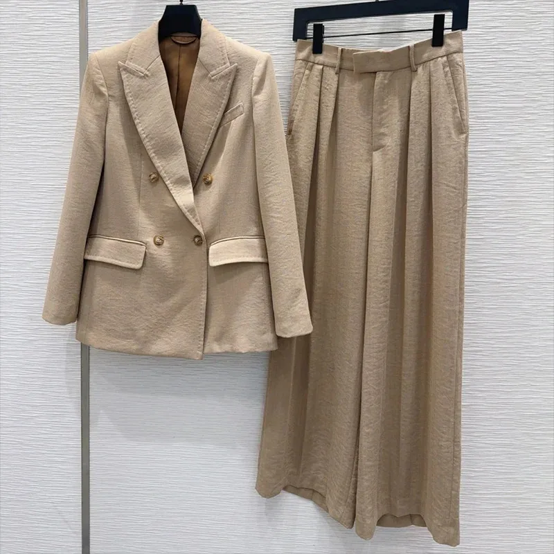 women's suit jacket double breasted slim long sleeved top High quality fashion and luxury linen blend blazer 2561138
women's suit jacket double breasted slim long sleeved top High quality fashion and luxury linen blend blazer 2561138
