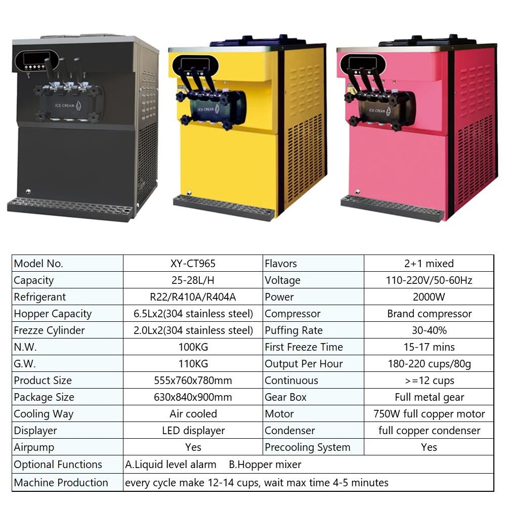 Ice Creme Machine 25-28L/H Automatic Commercial Soft Serve Icecream Maker Ice Cream Making Machine for Business Price
Ice Creme Machine 25-28L/H Automatic Commercial Soft Serve Icecream Maker Ice Cream Making Machine for Business Price