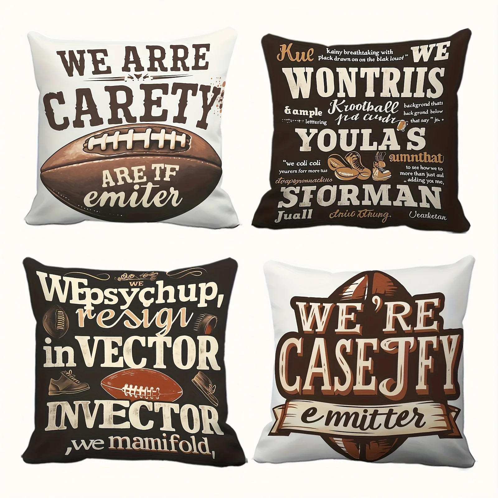 4pcs Rugby Letter Theme double-sided Printed Short plush Suitable for living rooms bedrooms sofas (excluding pillow cores)
4pcs Rugby Letter Theme double-sided Printed Short plush Suitable for living rooms bedrooms sofas (excluding pillow cores)