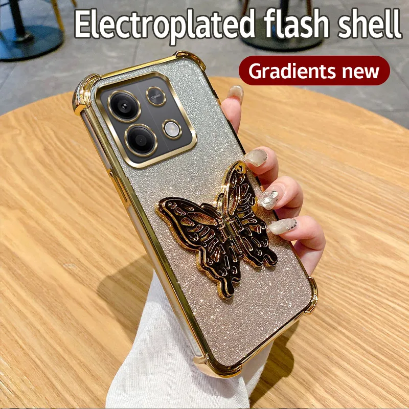 For Xiaomi Redmi Note 13 Pro 4G Phone Case Sparkling Sticker Butterfly Holder Anti Drop Cover For Redmi Note 13 Pro 4G Coque
For Xiaomi Redmi Note 13 Pro 4G Phone Case Sparkling Sticker Butterfly Holder Anti Drop Cover For Redmi Note 13 Pro 4G Coque