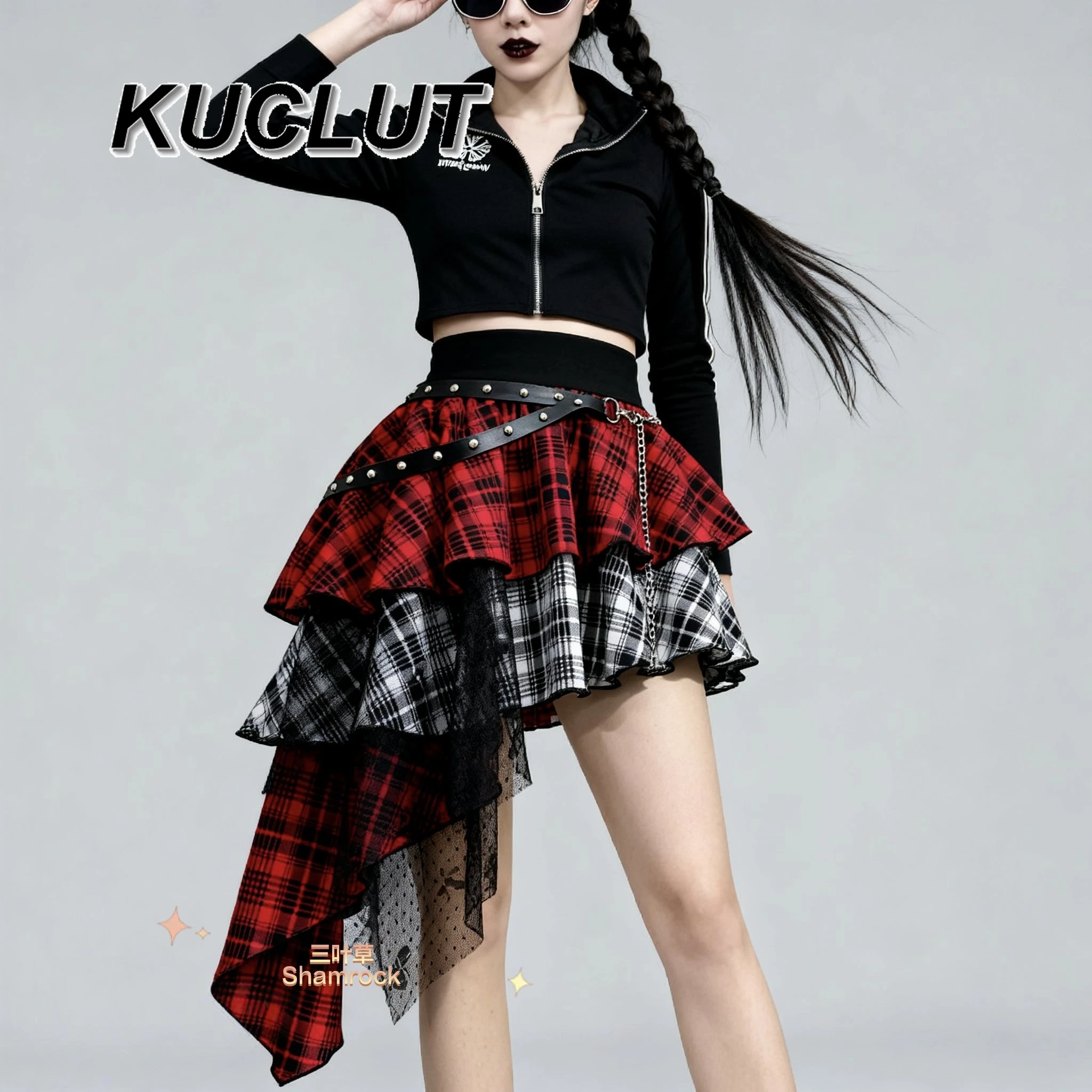 Original Design Irregular Skirt Punk Style Hot Girl Plaid Patchwork Slimming Subculture Gothic Lace High Waist Skirts for Women
Original Design Irregular Skirt Punk Style Hot Girl Plaid Patchwork Slimming Subculture Gothic Lace High Waist Skirts for Women