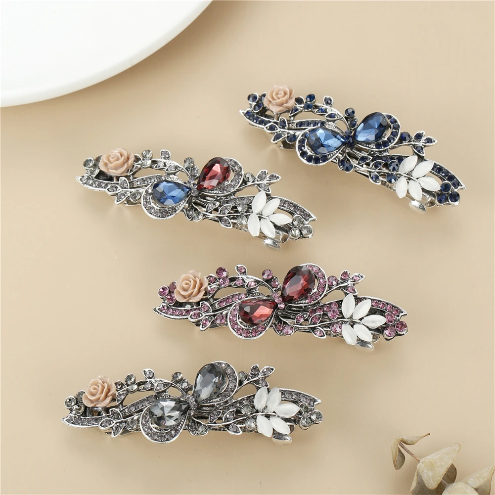 Fashionable Dark Crystal Rhinestone Back of The Head, Straight Spring Clip, Crystal Flower Hair Clip, Elegant Hair Accessory
Fashionable Dark Crystal Rhinestone Back of The Head, Straight Spring Clip, Crystal Flower Hair Clip, Elegant Hair Accessory
