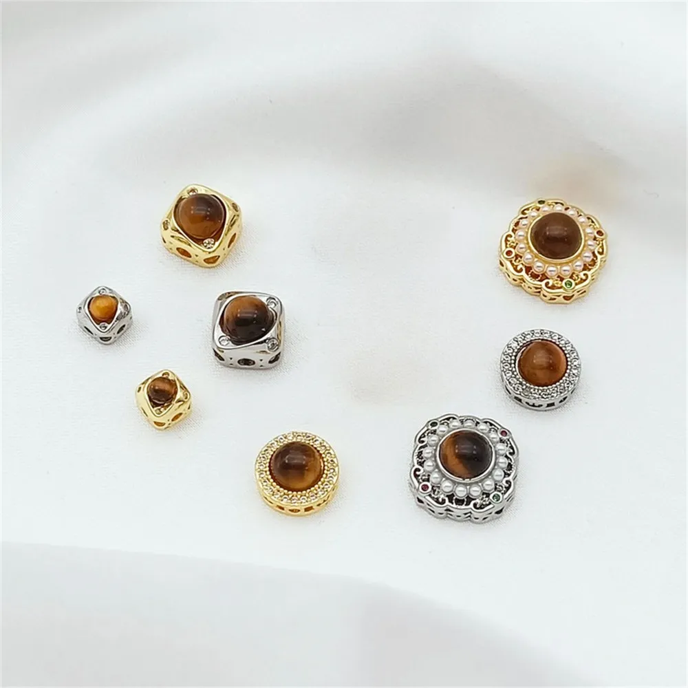 18K Gold-plated White K Tiger's Eye Stone Geometric Irregular Spacer Beads Round and Flat Beads DIY Loose Bead Jewelry Accessori
18K Gold-plated White K Tiger's Eye Stone Geometric Irregular Spacer Beads Round and Flat Beads DIY Loose Bead Jewelry Accessori
