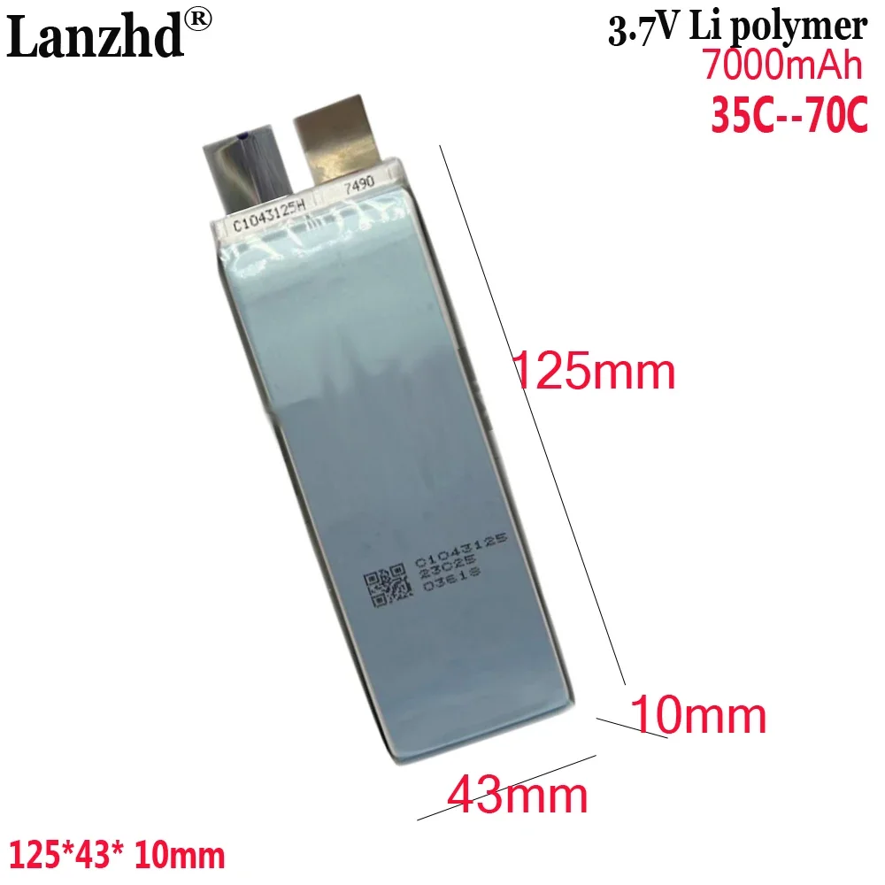 1-10pcs 3.7V high rate 70C battery For automotive starting power supply cell welding machine battery 1043125 7000mAh
1-10pcs 3.7V high rate 70C battery For automotive starting power supply cell welding machine battery 1043125 7000mAh
