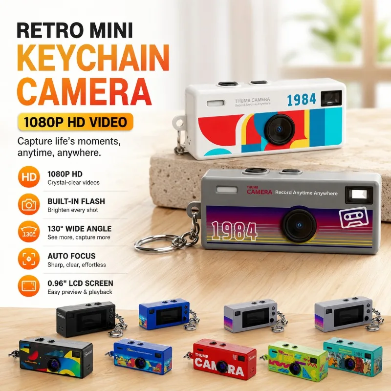 Retro Thumb Camera Mini Portable Camcorder Pocket Sized Imaging Device for Students Supports Photo Shooting and Video Recording
Retro Thumb Camera Mini Portable Camcorder Pocket Sized Imaging Device for Students Supports Photo Shooting and Video Recording