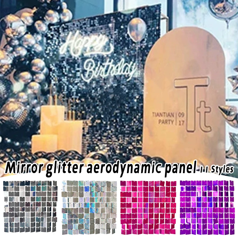 30x30cm 12pcs Sparkling Sequin Wall Backdrop Panel Glitter Photo Booth Background for Valentine's Day Decorations Wedding Party
30x30cm 12pcs Sparkling Sequin Wall Backdrop Panel Glitter Photo Booth Background for Valentine's Day Decorations Wedding Party