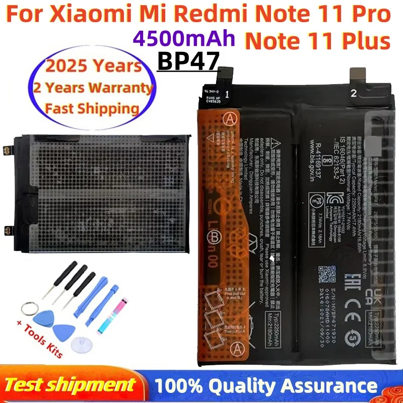 2025 Years 100% Orginal BP47 4500mAh Battery For Xiaomi Mi Redmi Note 11 Pro Note11+ Note 11 Plus Phone Replacement Batteries
2025 Years 100% Orginal BP47 4500mAh Battery For Xiaomi Mi Redmi Note 11 Pro Note11+ Note 11 Plus Phone Replacement Batteries