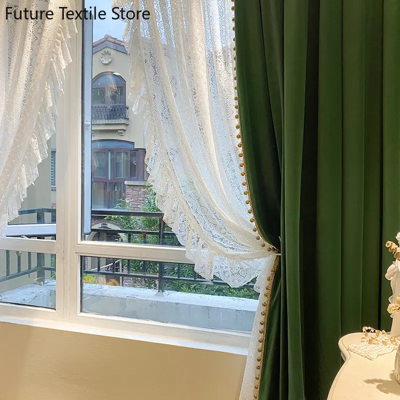 Retro dark green velvet lace stitching curtains living room bedroom dining room curtains Curtains for Living dining room bedroom
Retro dark green velvet lace stitching curtains living room bedroom dining room curtains Curtains for Living dining room bedroom