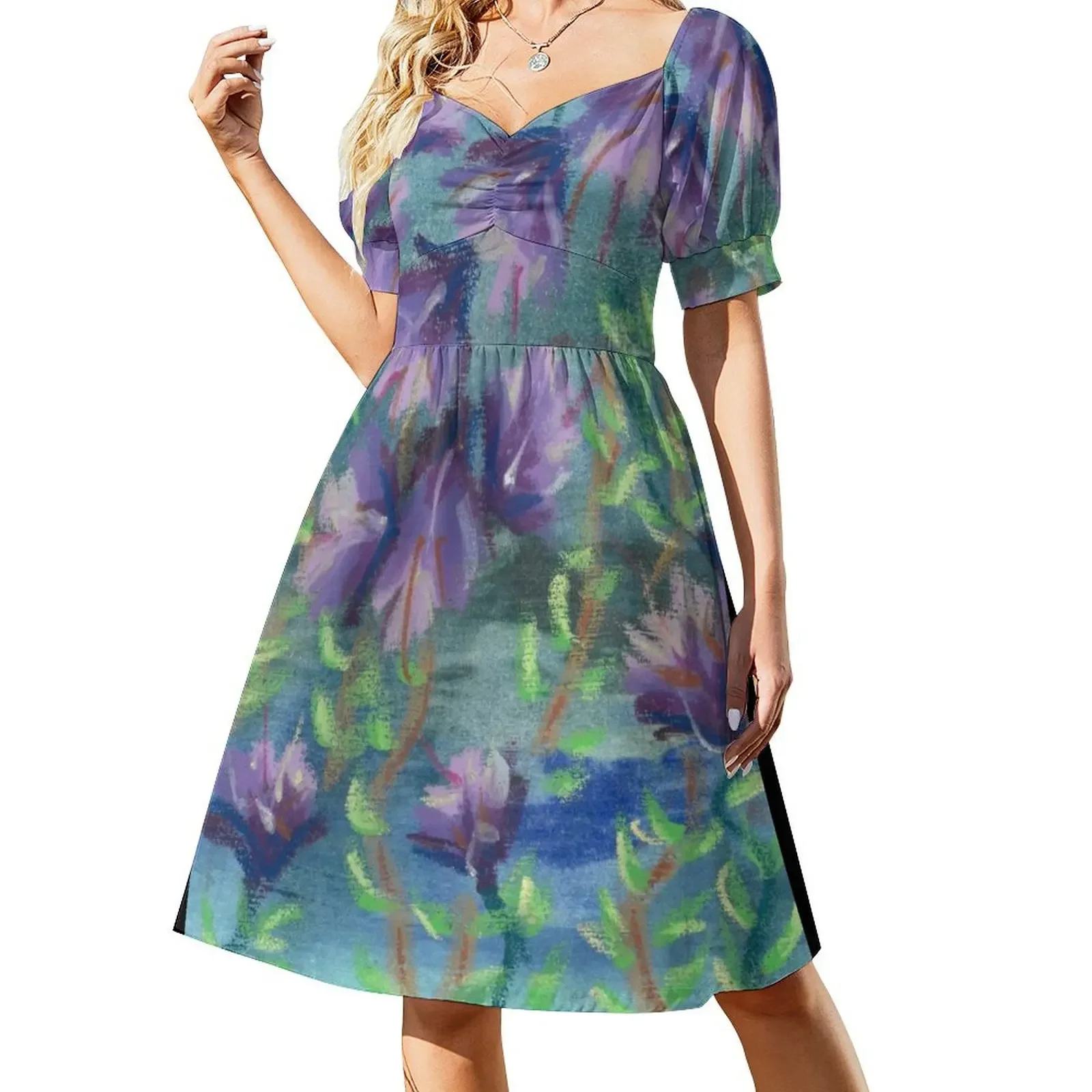 Lavender Floral Vines Short-Sleeved Dress loose summer dress birthday dress Summer women's clothing Evening dresses
Lavender Floral Vines Short-Sleeved Dress loose summer dress birthday dress Summer women's clothing Evening dresses