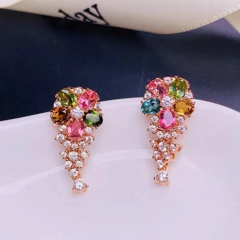 New in Sweet fashion stud earings rainbow color crystal flower tassel earrings for women exquisite charm silver jewelry
New in Sweet fashion stud earings rainbow color crystal flower tassel earrings for women exquisite charm silver jewelry
