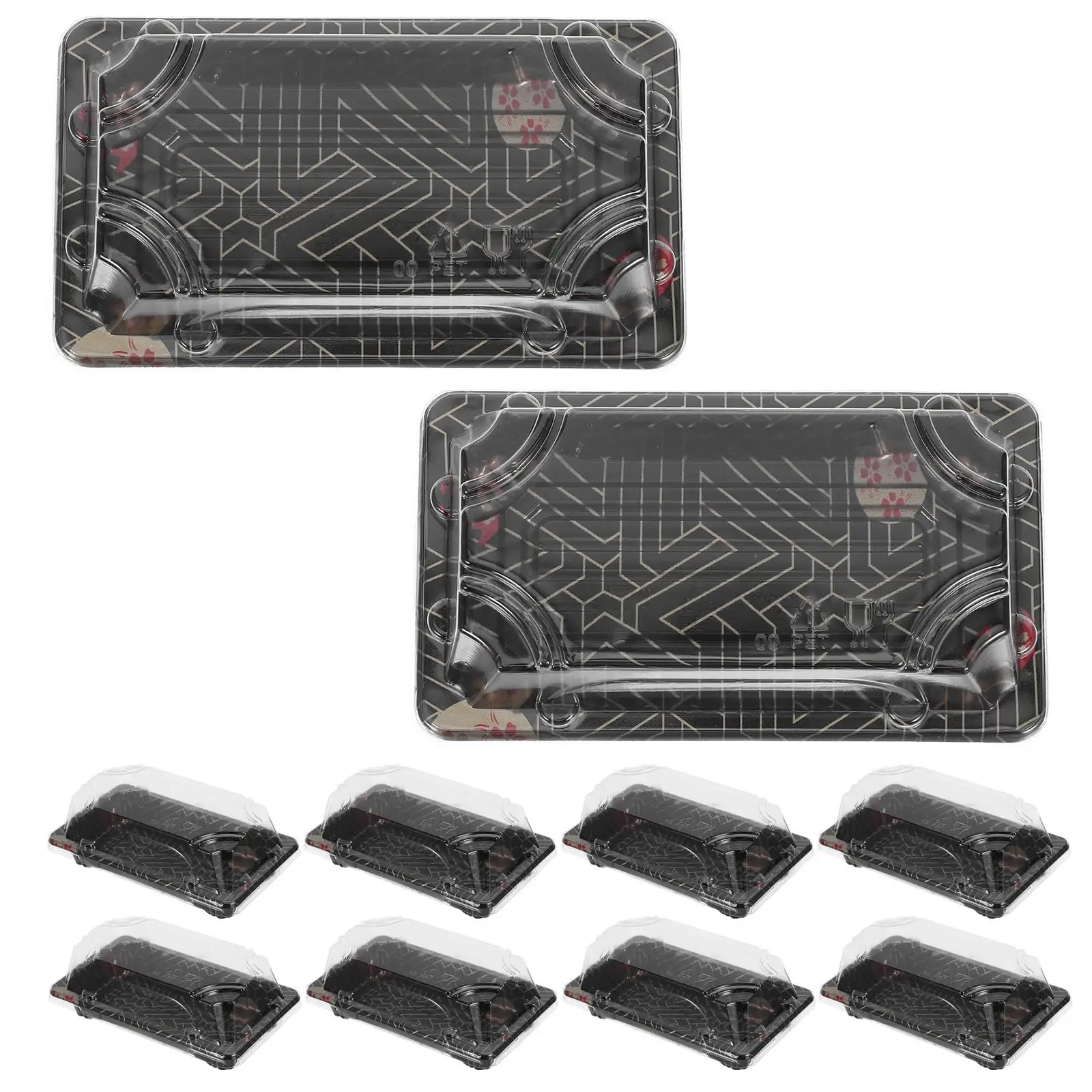 50pcs Japanese Sushi Box Transparent Rectangle Food Container Clear Lid Reusable Sealed Lunch Tray Display Storage Box
50pcs Japanese Sushi Box Transparent Rectangle Food Container Clear Lid Reusable Sealed Lunch Tray Display Storage Box