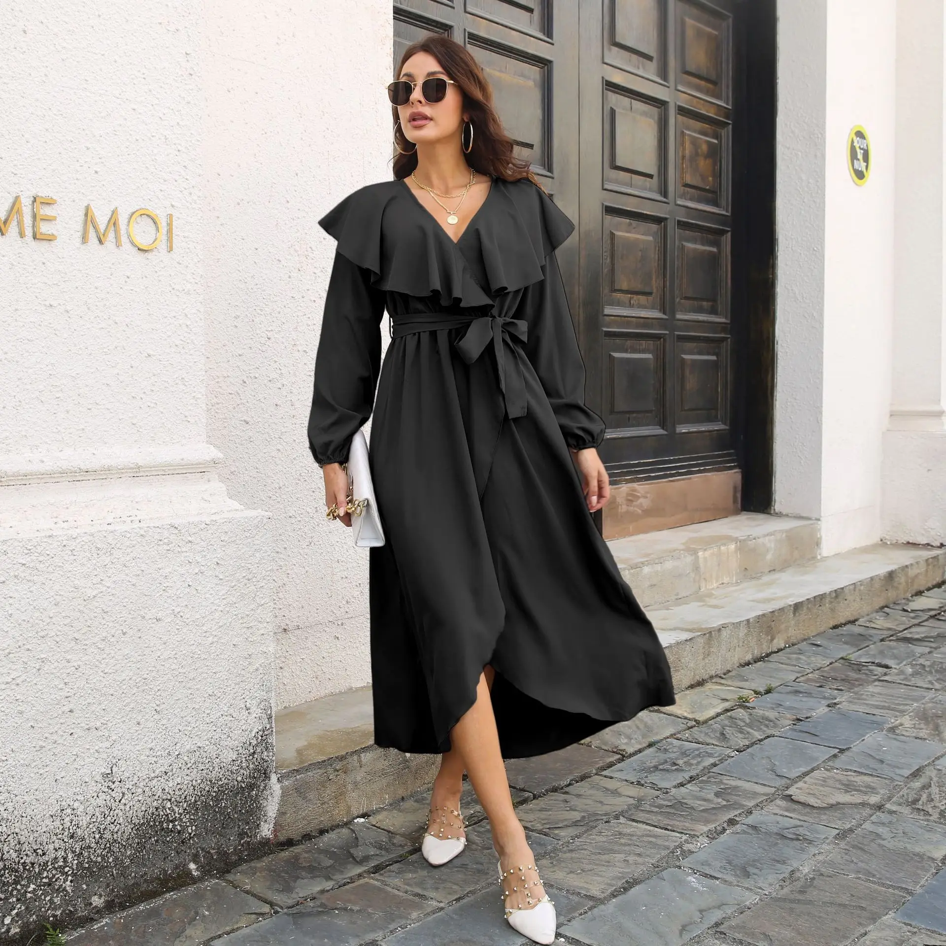 Fashion New Spring Summer Women V-Neck Long Sleeve Dress Office Lady Casual Clothing Big Hem Slit Skirt Sexy Girl Party Gift
Fashion New Spring Summer Women V-Neck Long Sleeve Dress Office Lady Casual Clothing Big Hem Slit Skirt Sexy Girl Party Gift