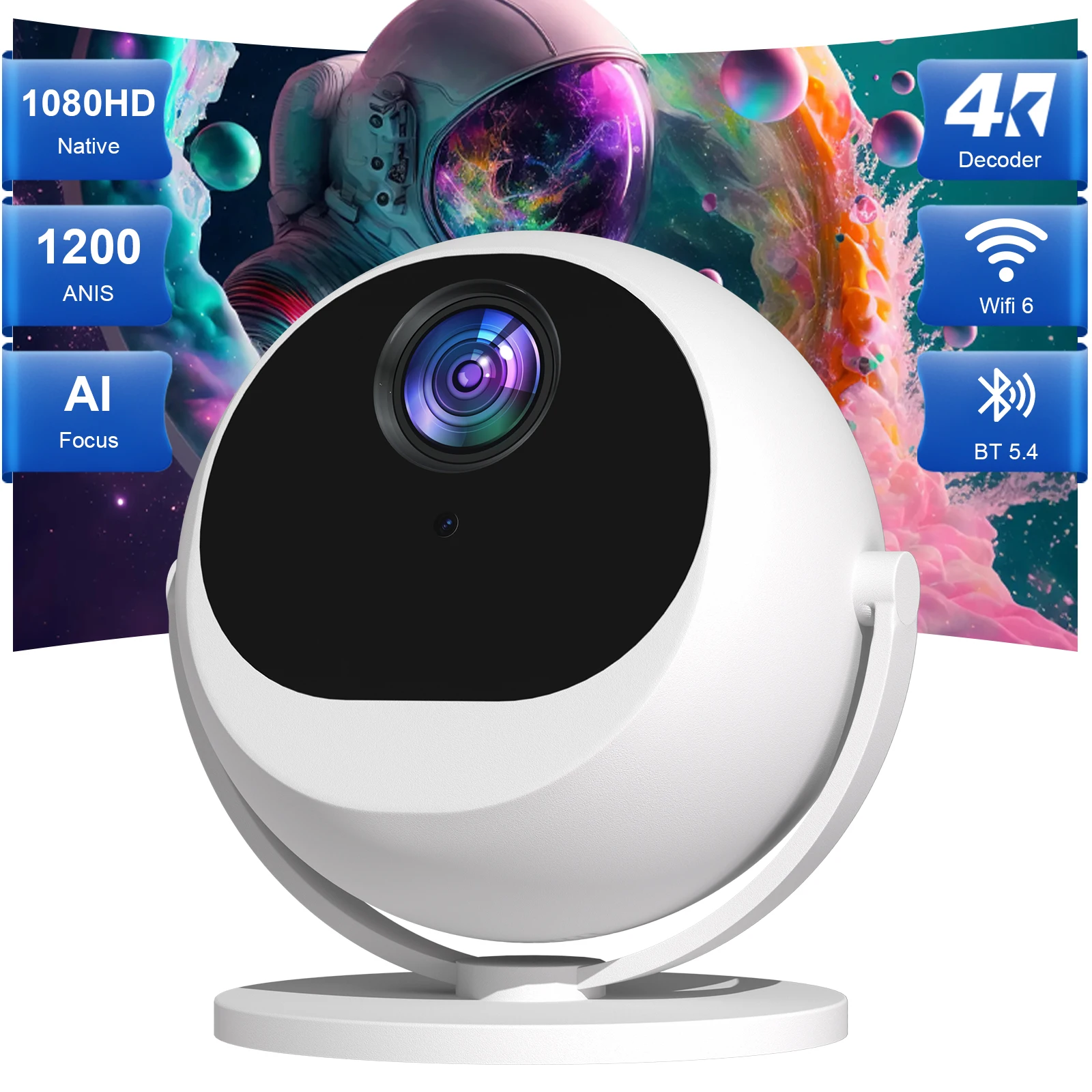 XBJ Smart Touch Screen Projector 4K Support WiFi6 Bluetooth Auto Focus Mini Lightweight 360° Rotation Portable Video Projector for Outdoor Home
XBJ Smart Touch Screen Projector 4K Support WiFi6 Bluetooth Auto Focus Mini Lightweight 360° Rotation Portable Video Projector for Outdoor Home
