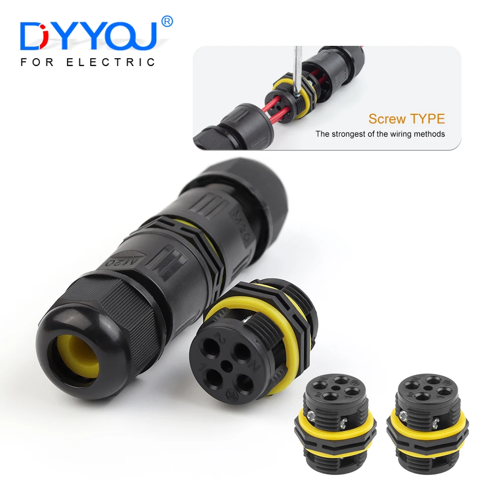 IP68 Waterproof Cable Connector M20 2/3/4 Pin Screw Terminal Adapter Outdoor Quick Connection Electrical LED Wire Connector
IP68 Waterproof Cable Connector M20 2/3/4 Pin Screw Terminal Adapter Outdoor Quick Connection Electrical LED Wire Connector