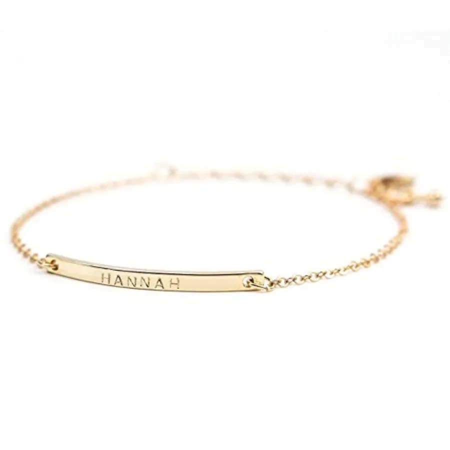 Petite Boutique 16K Gold Your Name Bar Bracelet Personalized gift Gold Plated bar Delicate Hand Stamp Best bridesmaid Wedding G
Petite Boutique 16K Gold Your Name Bar Bracelet Personalized gift Gold Plated bar Delicate Hand Stamp Best bridesmaid Wedding G
