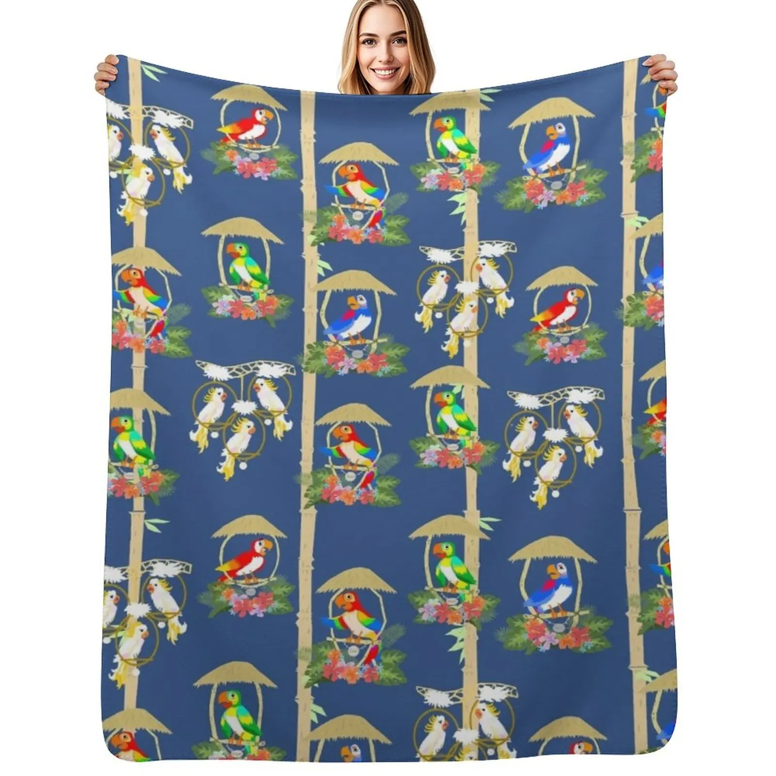 Tiki Room Birds in Blue Throw Blanket Soft Plush Blanket as Housewarming Gift
Tiki Room Birds in Blue Throw Blanket Soft Plush Blanket as Housewarming Gift