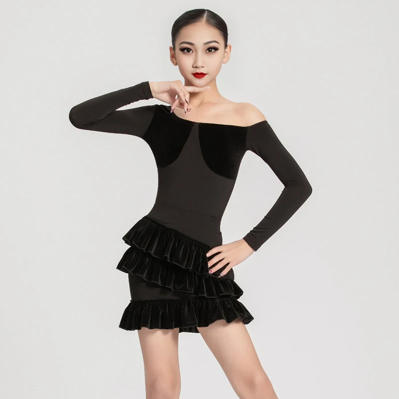 Black Slanted Shoulder Children's Latin Dance Clothing Girls Stage Performance Costume Kids Samba Suit Kids Practice Wear XH2317
Black Slanted Shoulder Children's Latin Dance Clothing Girls Stage Performance Costume Kids Samba Suit Kids Practice Wear XH2317