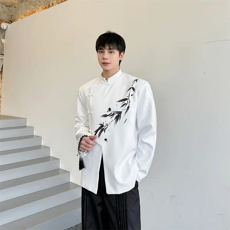 Spring New Chinese Style Wedding Bamboo Print Jacket Men's Slanted Button up Coat Casual No Iron Treatment Youthwear
Spring New Chinese Style Wedding Bamboo Print Jacket Men's Slanted Button up Coat Casual No Iron Treatment Youthwear