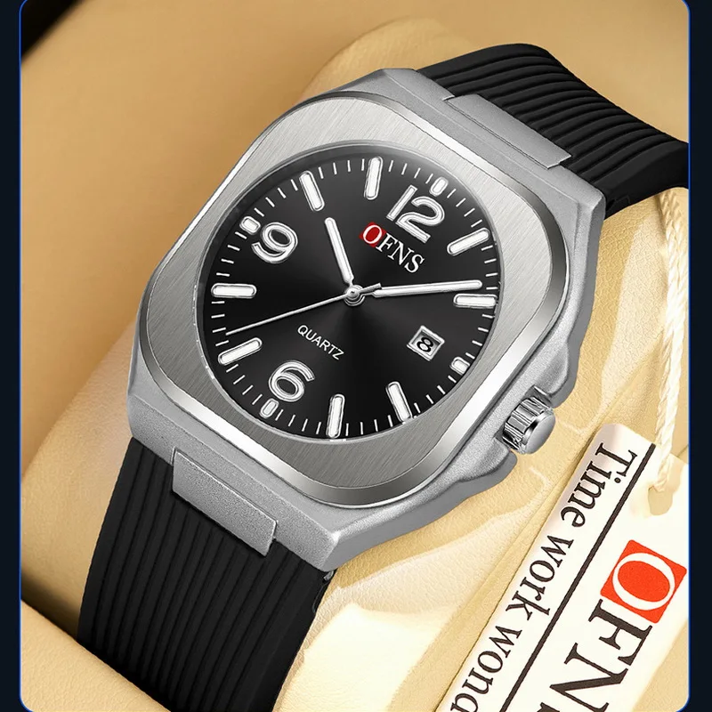 Мужские повседневные спортивные кварцевые часы: черный корпус из золотистого сплава, мягкий силиконовый ремешок, водонепроницаемость 30 АТМ, одинарный календарь, ночная подсветка, стильный дизайн
Мужские повседневные спортивные кварцевые часы: черный корпус из золотистого сплава, мягкий силиконовый ремешок, водонепроницаемость 30 АТМ, одинарный календарь, ночная подсветка, стильный дизайн