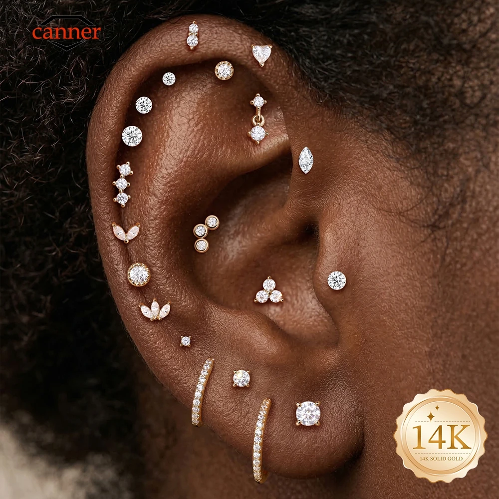 CANNER 14K Solid Gold G23 Titanium WaterDrop/Horse Eye Love Geometric CZ Piercing Earring Women Dainty Ear Bone Anniversary Gift
CANNER 14K Solid Gold G23 Titanium WaterDrop/Horse Eye Love Geometric CZ Piercing Earring Women Dainty Ear Bone Anniversary Gift