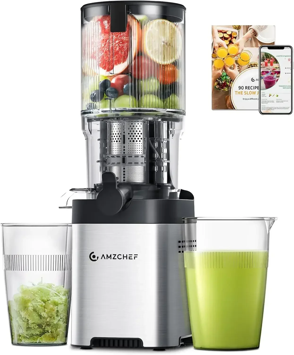 Cold Press Juicer, Juicers Machines - 5.4" Large Feed Chute for Whole Fruits & Vegetables, Stainless Steel Slow Masticating Juic
Cold Press Juicer, Juicers Machines - 5.4" Large Feed Chute for Whole Fruits & Vegetables, Stainless Steel Slow Masticating Juic