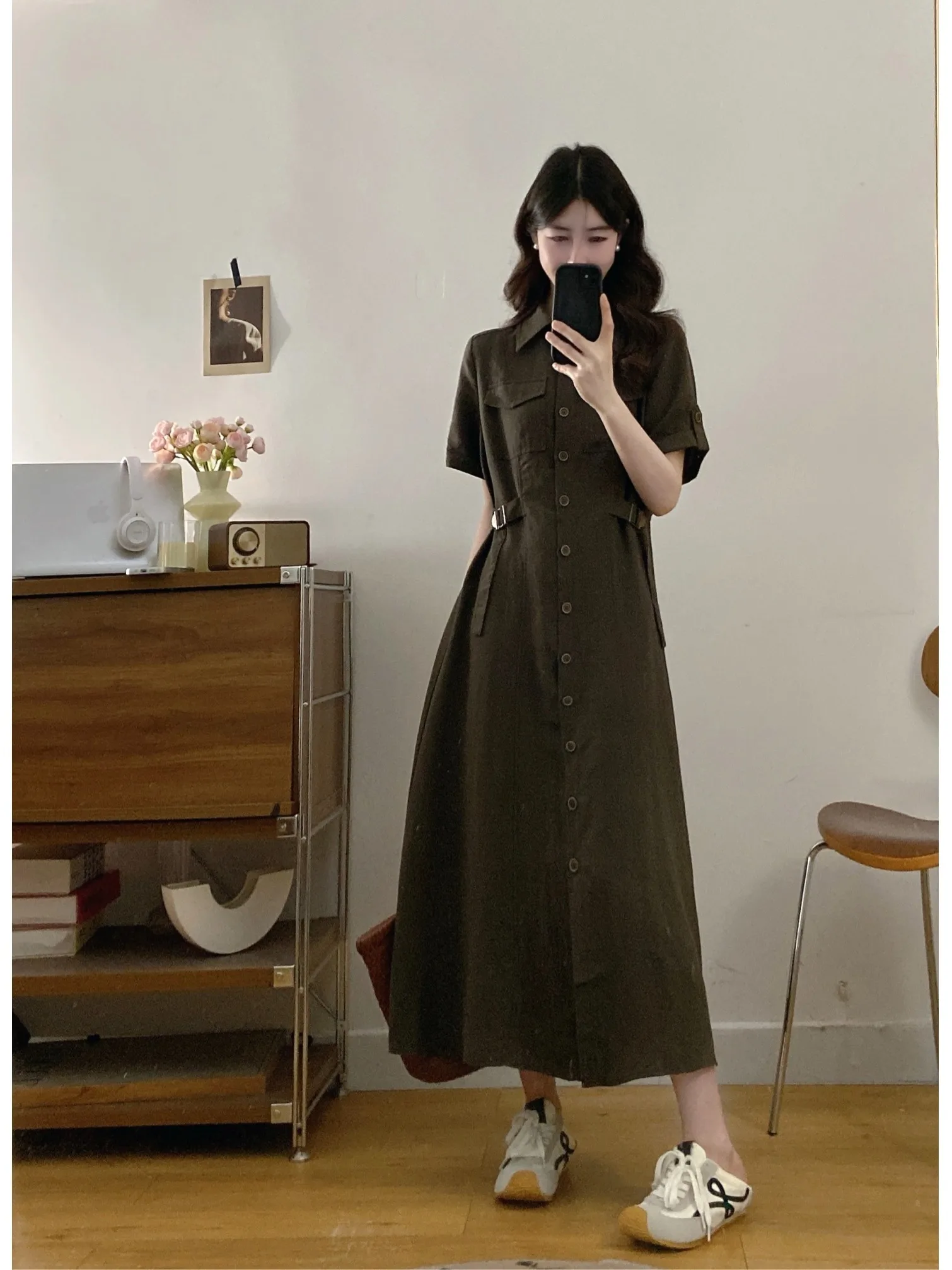 plus Size Retro Workwear Short Sleeve Dress Summer New Stand Collar Slimming Waist High Knee Length Skirt A-Line Korean Style
plus Size Retro Workwear Short Sleeve Dress Summer New Stand Collar Slimming Waist High Knee Length Skirt A-Line Korean Style