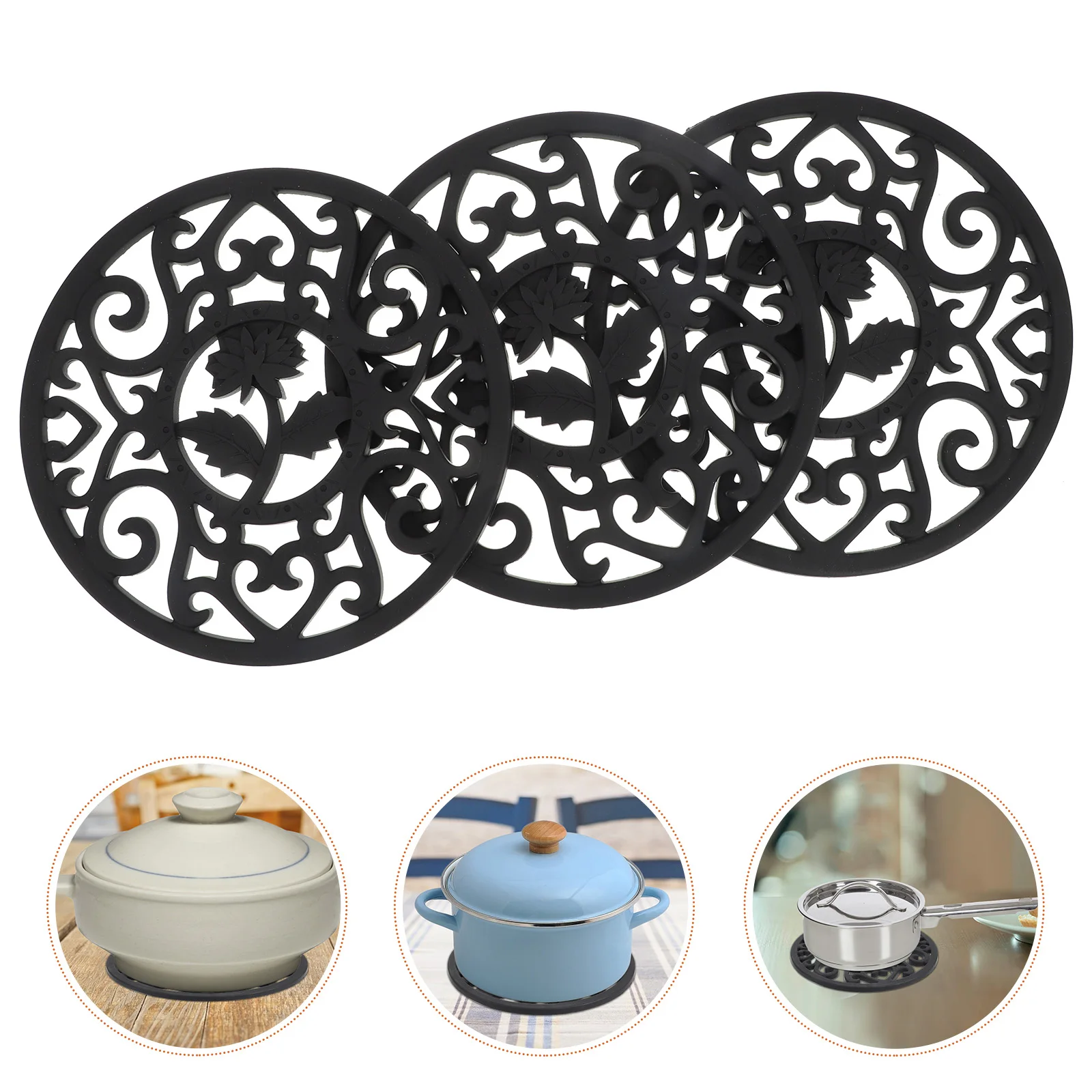 3 Pcs Silicone Trivet Mats Heat Insulation Pad Hollow Place Mat Kitchen Pot Holder Scald Preventing Table Mats for Coffee Bowls
3 Pcs Silicone Trivet Mats Heat Insulation Pad Hollow Place Mat Kitchen Pot Holder Scald Preventing Table Mats for Coffee Bowls