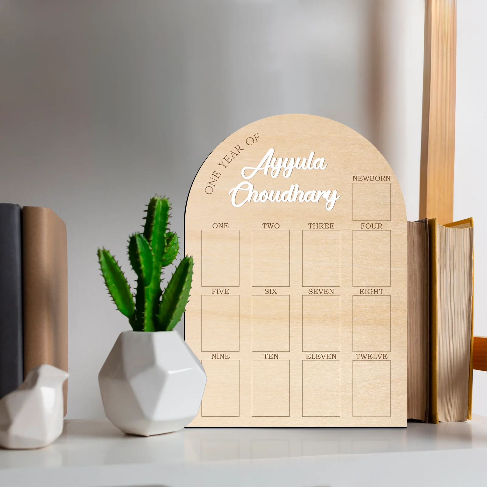 Personalized Baby Name Wooden Milestone Frame | 12-Month Photo Display Board (11.8"x16.7") | 1st Birthday Keepsake
Personalized Baby Name Wooden Milestone Frame | 12-Month Photo Display Board (11.8"x16.7") | 1st Birthday Keepsake