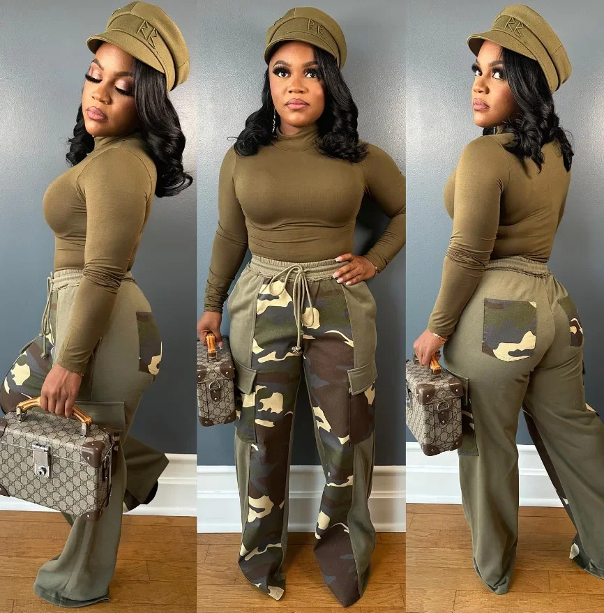 Fashion Women Drawstring Pocket Side Wide Leg Jogger Pants 2025 Winter Active camouflage Splicing Sweatpants Trousers
Fashion Women Drawstring Pocket Side Wide Leg Jogger Pants 2025 Winter Active camouflage Splicing Sweatpants Trousers