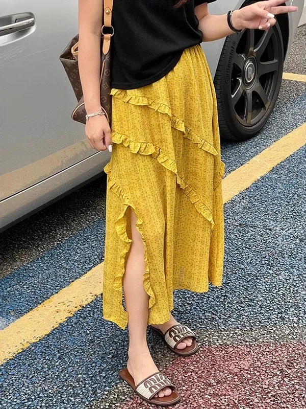 High Waist A-Line Midi Skirt Fashionable Korean Style Patchwork Oblique Half-length Women's plus Size Summer Clothing
High Waist A-Line Midi Skirt Fashionable Korean Style Patchwork Oblique Half-length Women's plus Size Summer Clothing