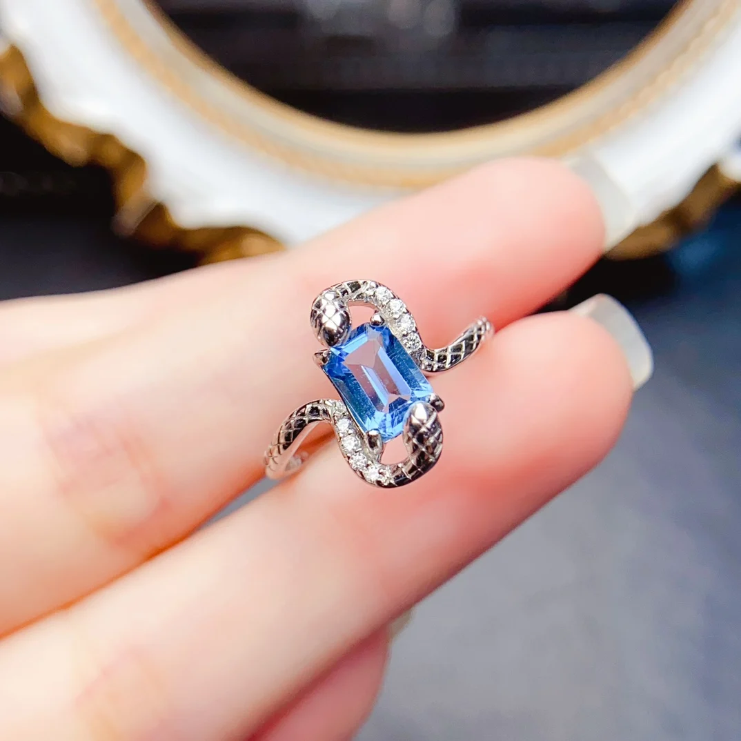Fashion 5*7mm Natural Topaz Ring S925 Sterling Silver With Certificate Fine Luxury Snake Design Weddings Jewelry for Woman
Fashion 5*7mm Natural Topaz Ring S925 Sterling Silver With Certificate Fine Luxury Snake Design Weddings Jewelry for Woman